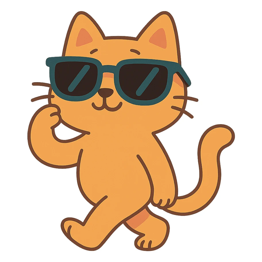 cat wearing sunglasses sticker