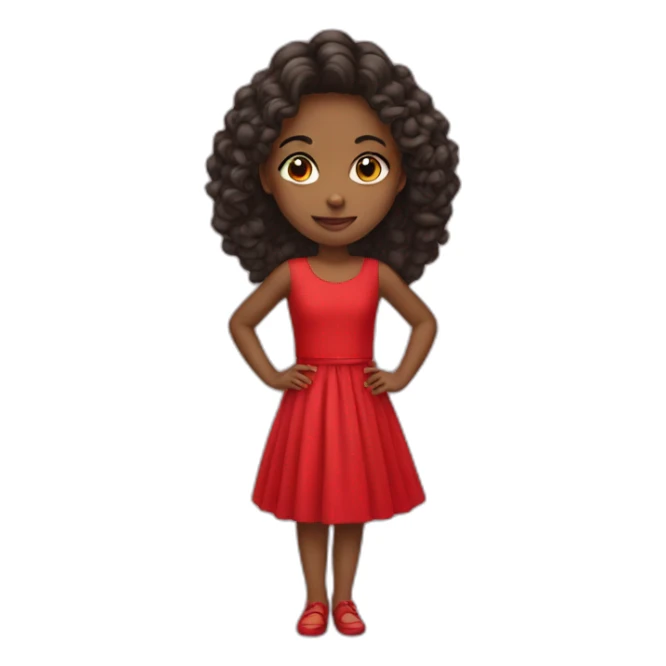 girl in red dress sticker