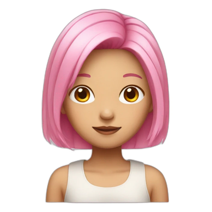 asian girl with pink hair sticker
