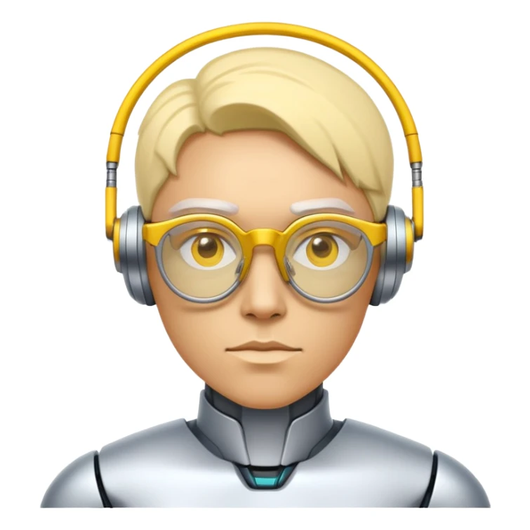 Crie um ciborgue usando oculos amarelo de grau sticker