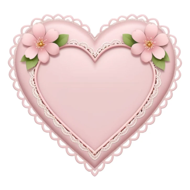 heart with sakura and a delicate lace border sticker