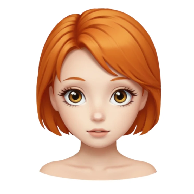 false eyelashes big lashes ginger girl anime eye sticker