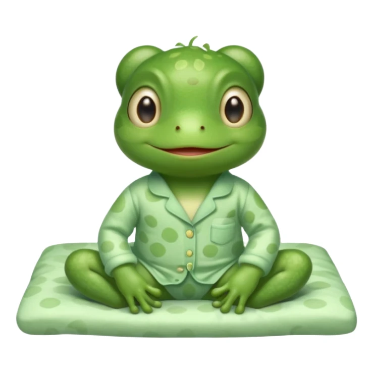 cute baby frog on bed pijama sticker