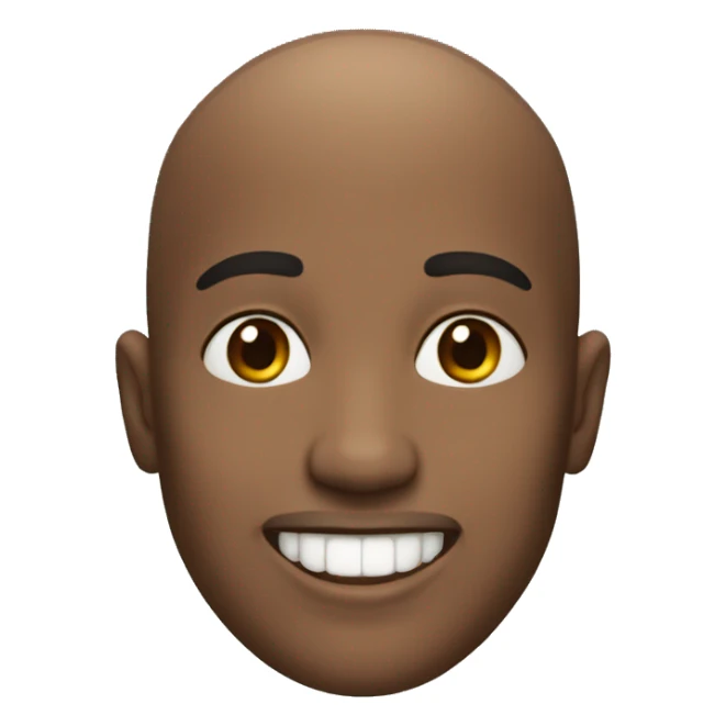 create ligh skin , bald, black man, smling, show teeths sticker
