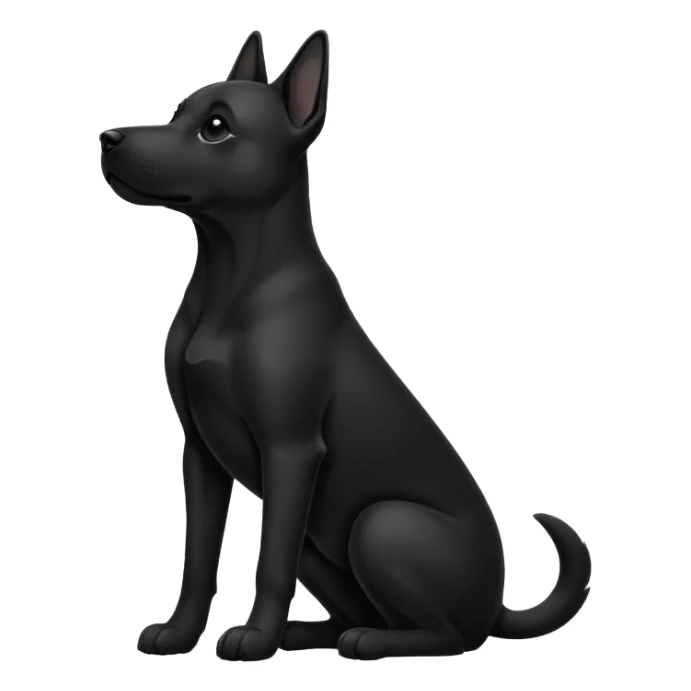 dog silhouette sitting with a raised paw sticker