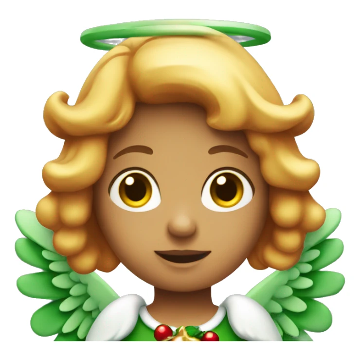 Red and green Christmas angel sticker