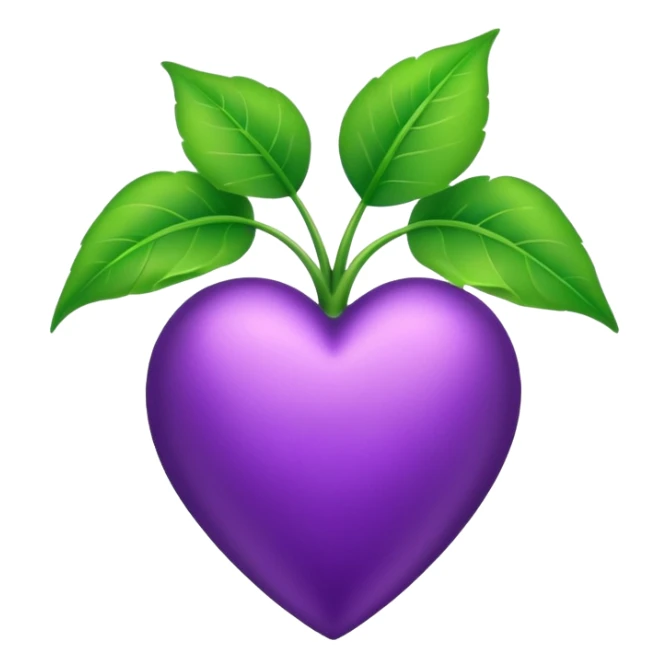 Green plant growing from a Purple Heart  sticker