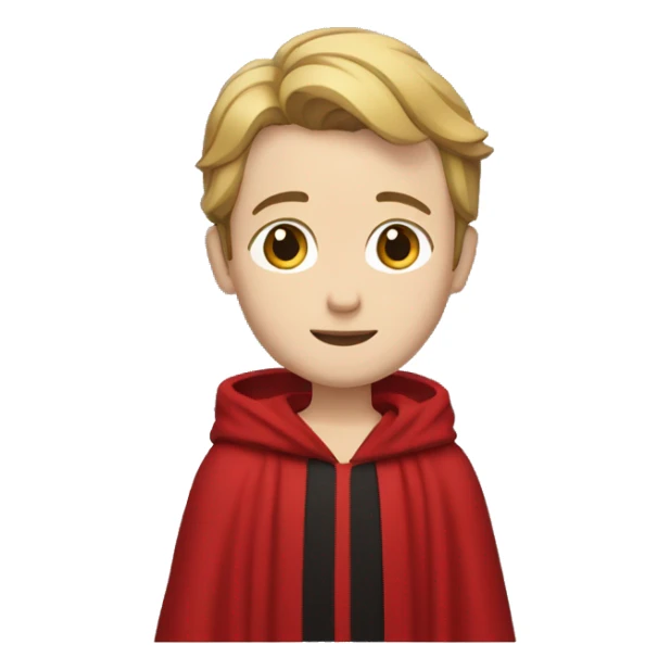 Adrien Agreste, with a short and dark blond hair that sticks out at the front, wears a red-black robe. sticker