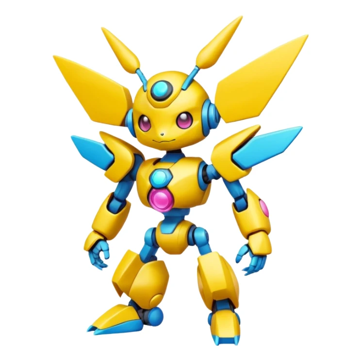 tiny cyber kawaii anime-styled Fakémon-Pokémon-Medabot full body sticker