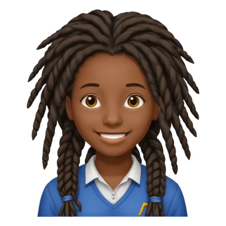 American female black dreds highschool student sticker