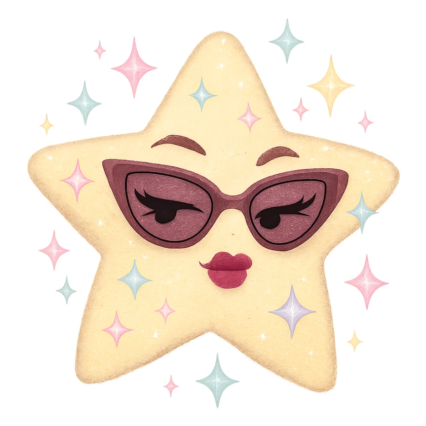 tiny star with a pastel sparkle, glamorous and stylish, no background sticker