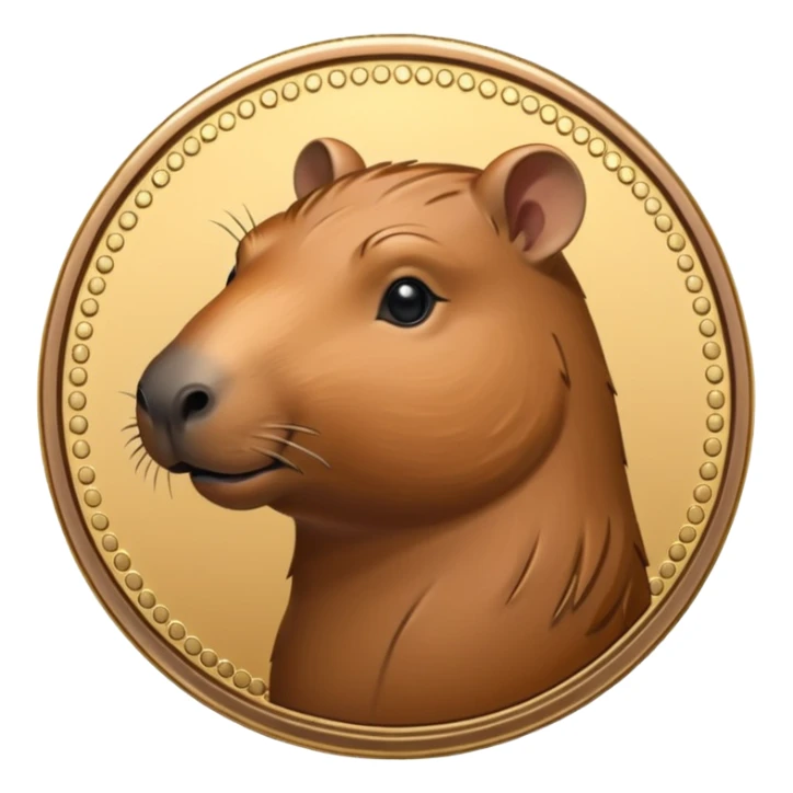 uma moeda de capybara fofinha sticker