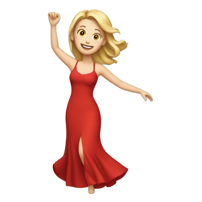 white woman red dress dancing sticker