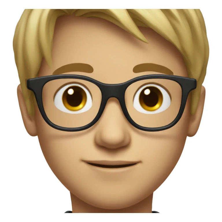 realistic portrait of boy with glasses sticker