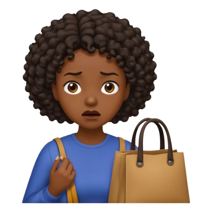 Black women scared and clutching bag in disgust sticker