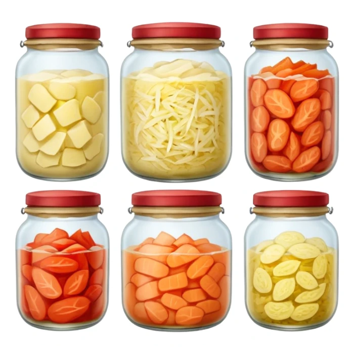 sauerkraut and kimchi in jars sticker