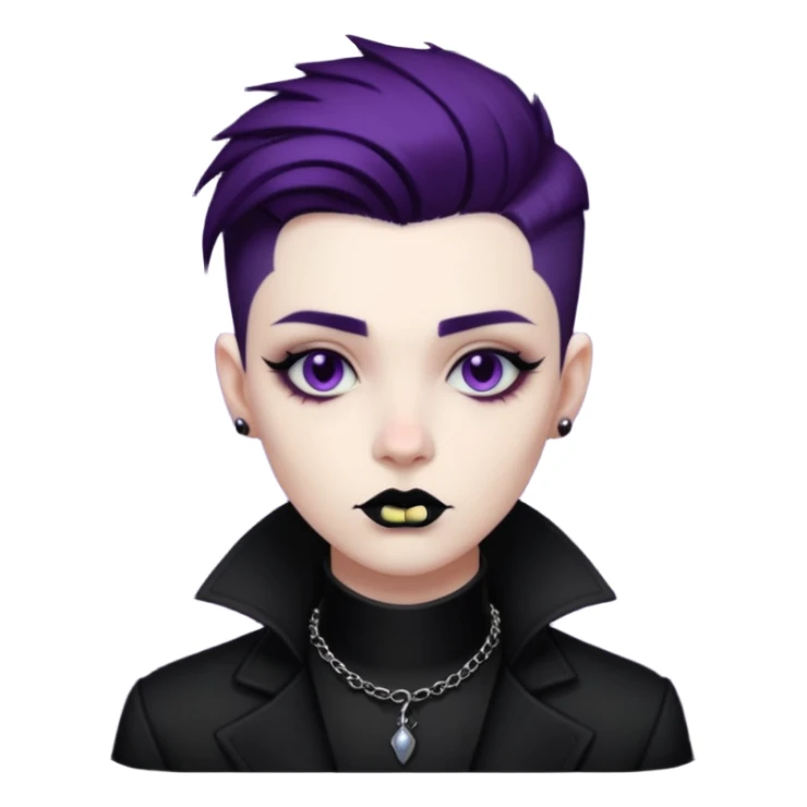 goth nonbinary person with cool masculine haircut sticker