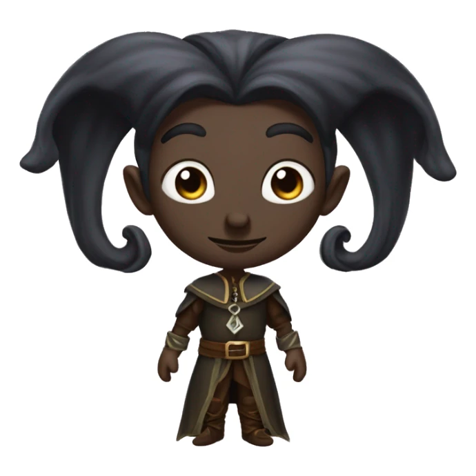  A black male high elf that is a witch fortune teller that has large, pointed ears with long black curly hair past his back sticker