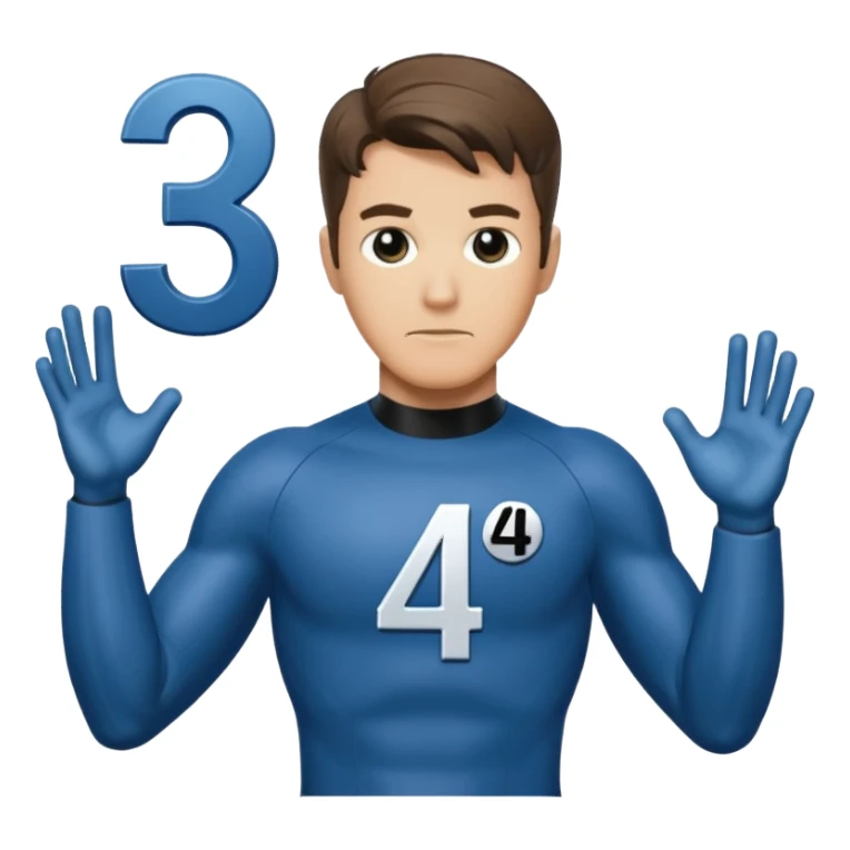 reed richards from fantastic four with the number 4 on chest sticker