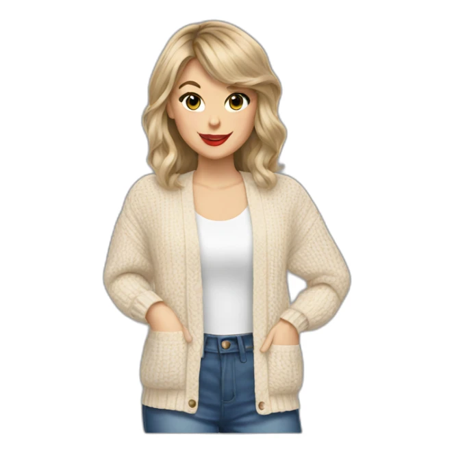 Taylor swift wearing a cardigan sticker