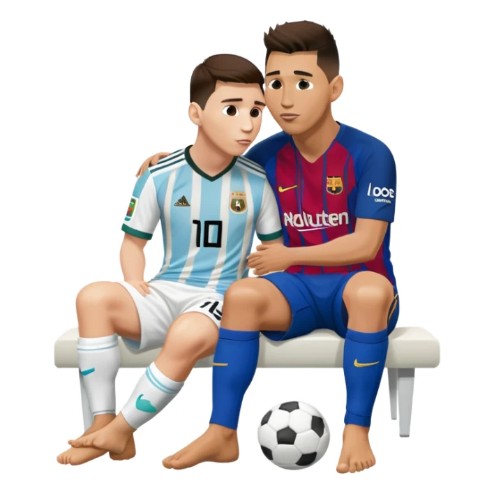 Messi kiss ronaldo feet sticker