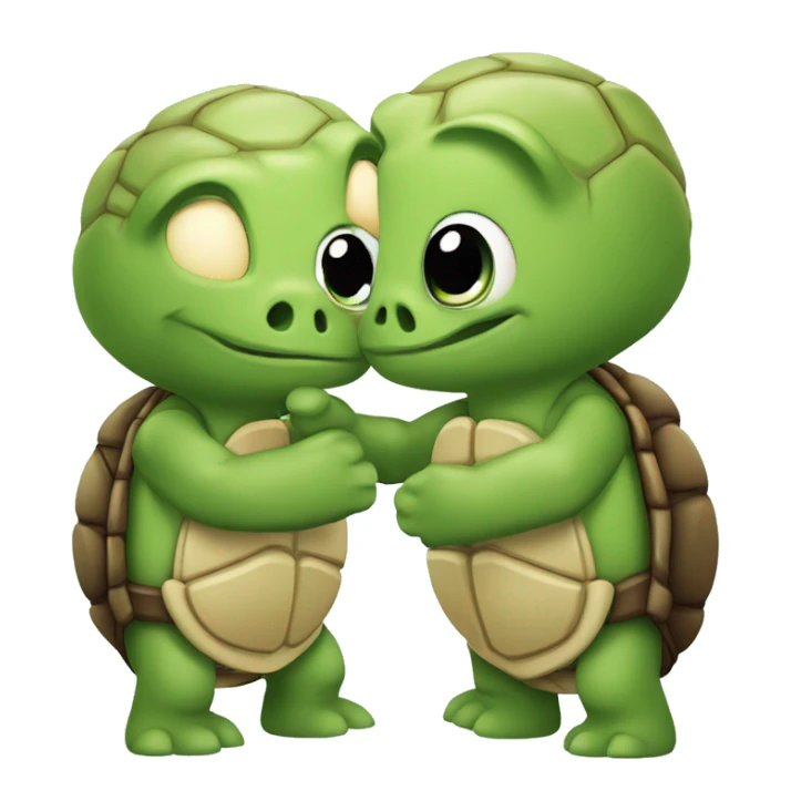 Tortuga y cotorra enamorados  sticker