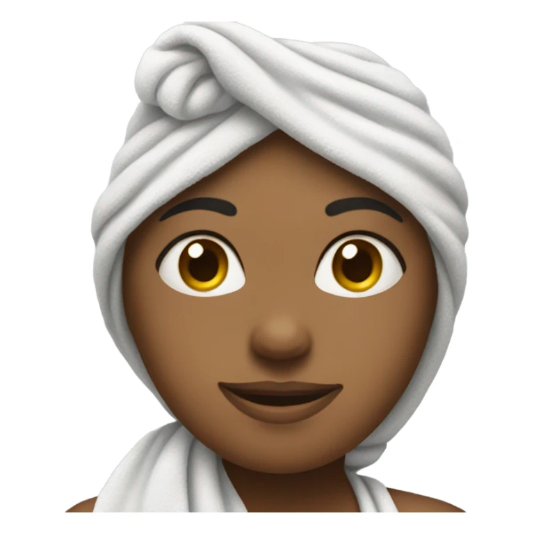 a girl wearing a towel around her head sticker