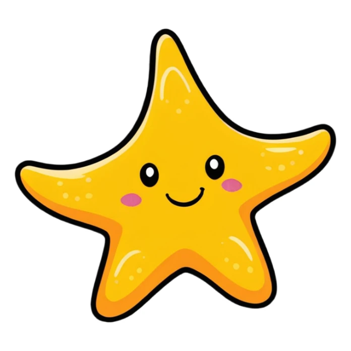cute cheerful starfish character with a smile sticker