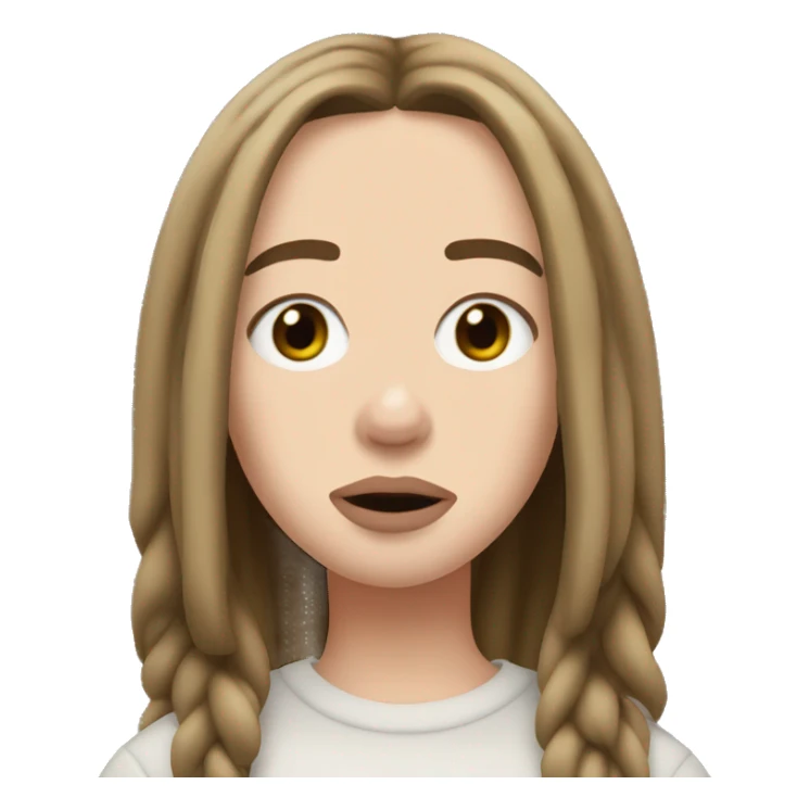 Billie Eilish with brown hair sticker