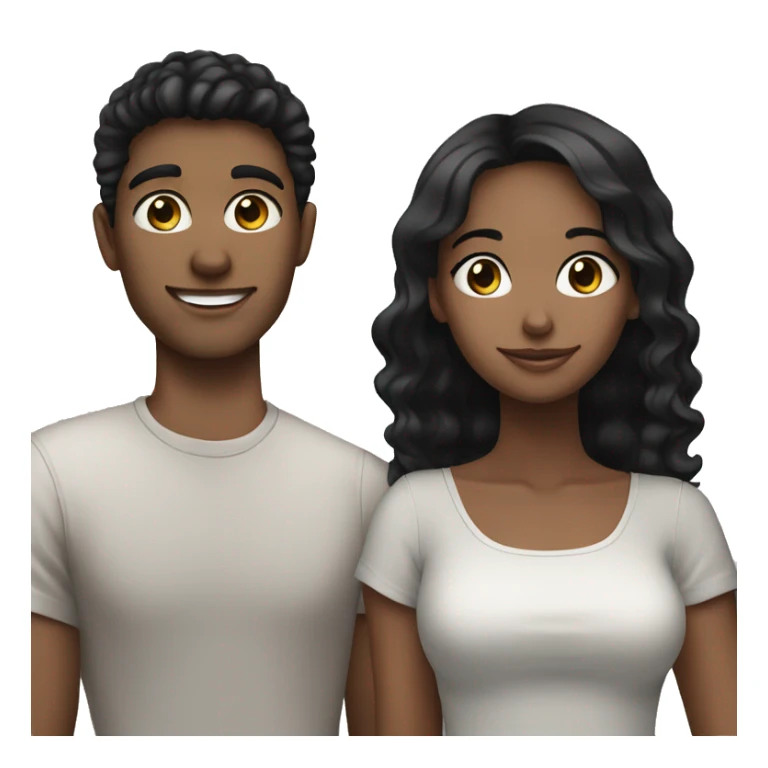 Blue eyed young guy with white, black haired girlfriend sticker