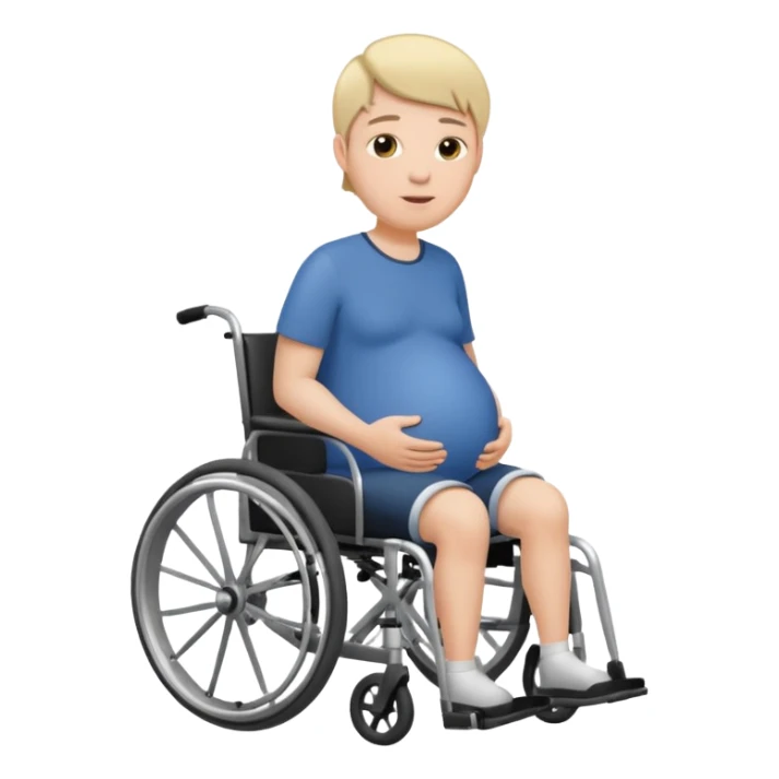 Pregnant man in wheelchair  sticker