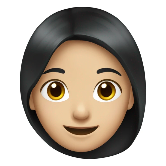 smiling girl with black hair sticker