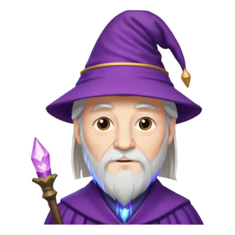 dumbledore, white hair, wear purple magic hat sticker
