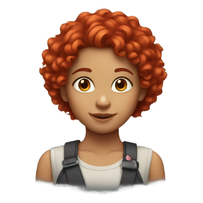 a girl with red hair and curly hair  sticker