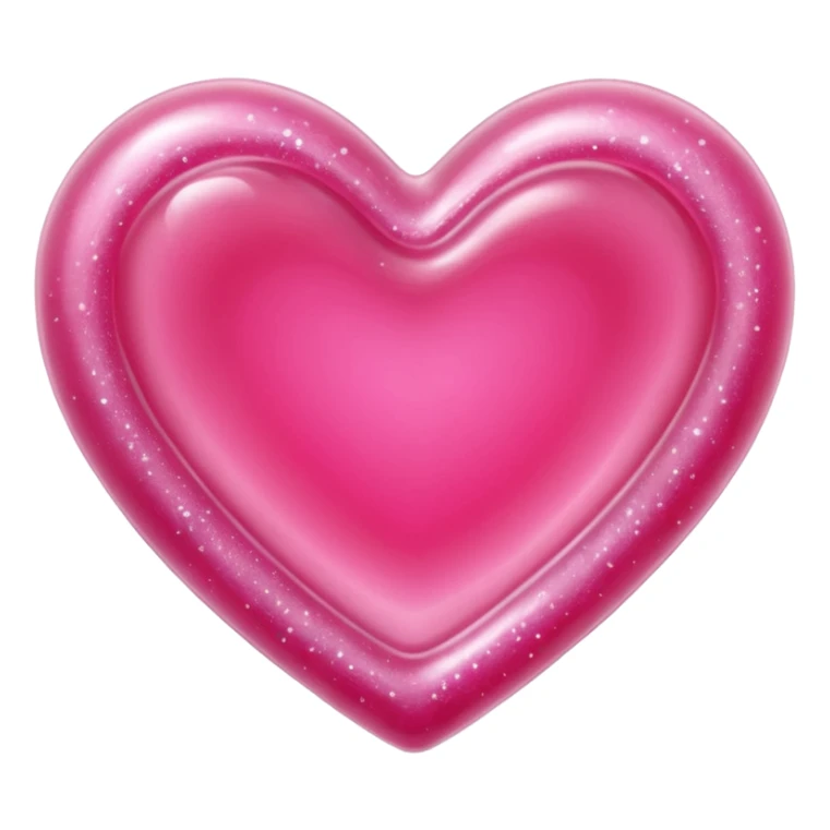 transparent pink gummy heart glitters pink sticker