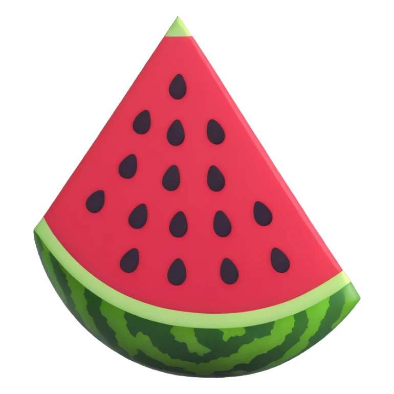 watermelon, vibrant 3D emoji style, no text sticker