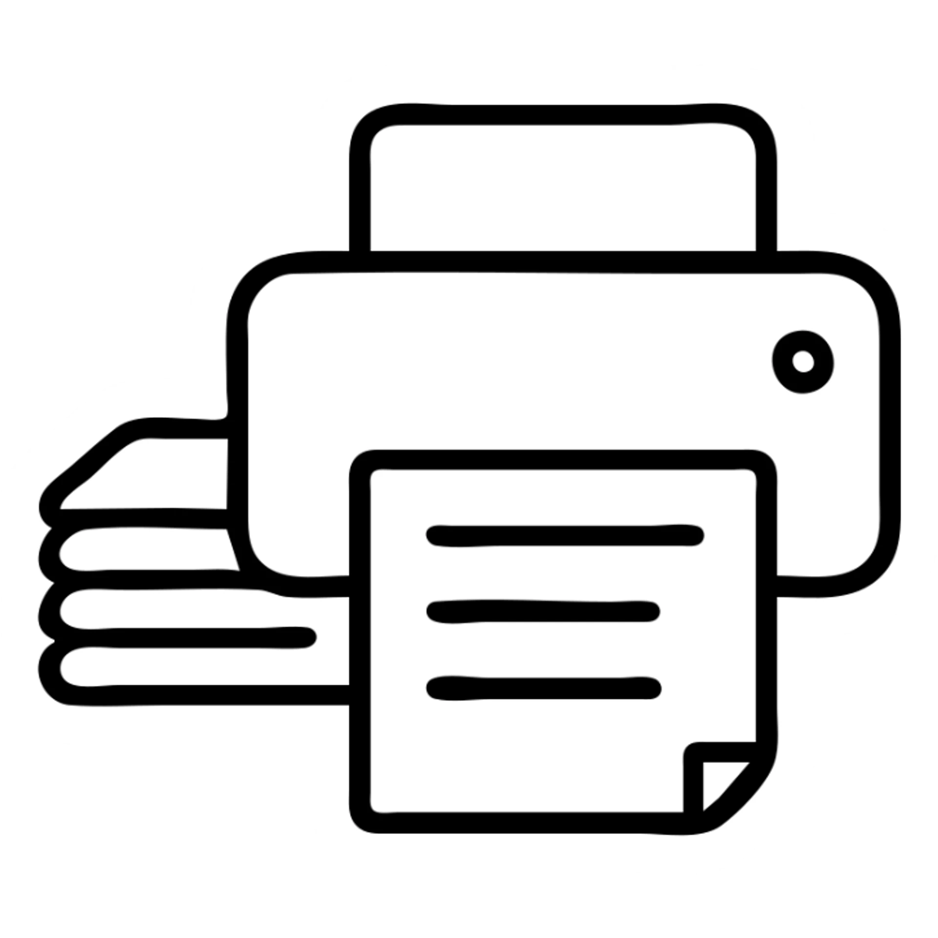 pile of paper next to a printer sticker