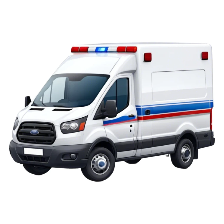 Ambulance - Ford Transit 350 (Model Year: 2021) (Iconic colour: White with red and blue lights) sticker