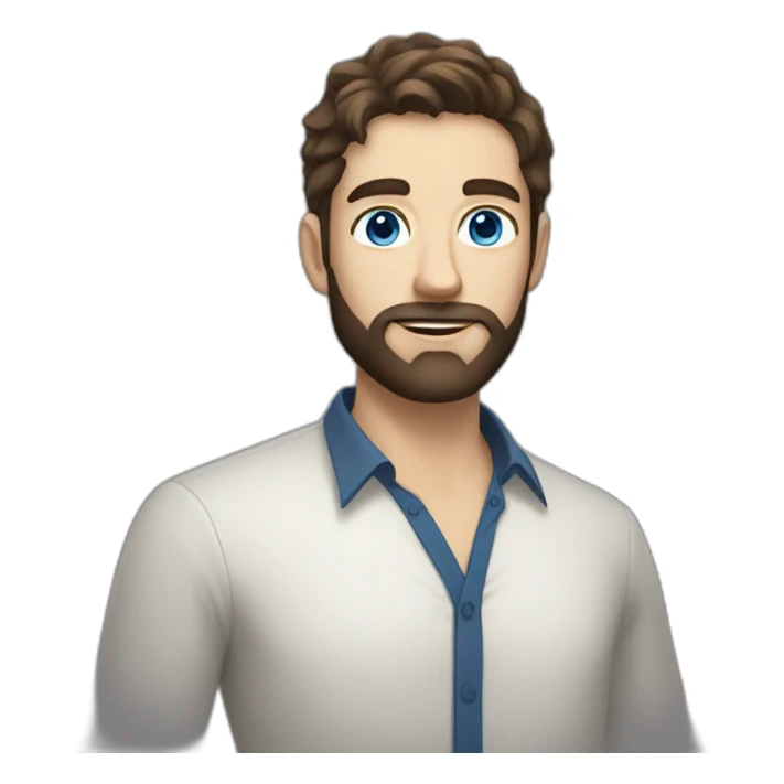 Handsome white man with Blue eyes brown hair and black beard  sticker