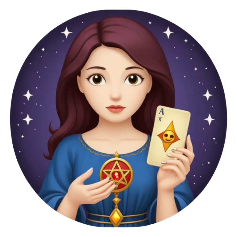 woman has tarot card sticker