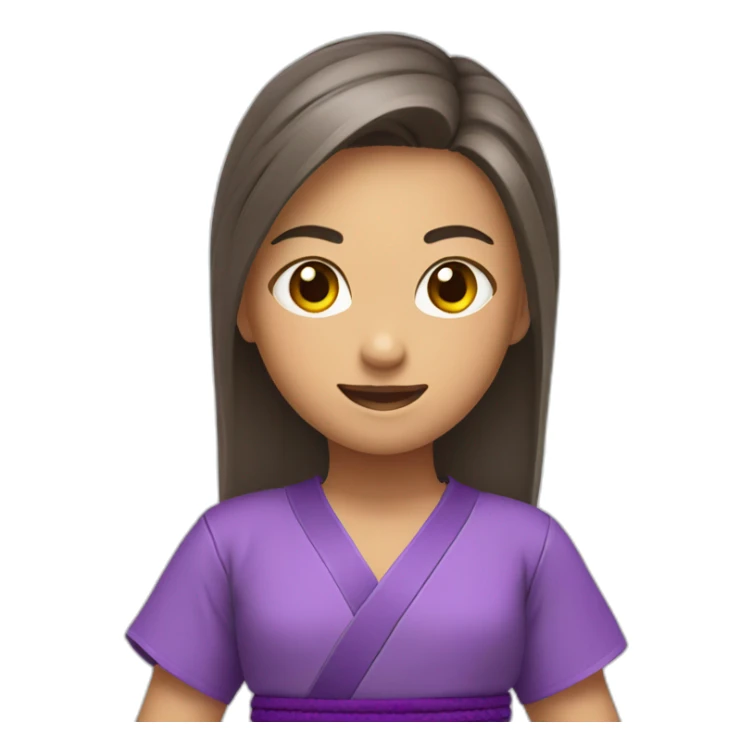 Girl with purple martial arts belt sticker
