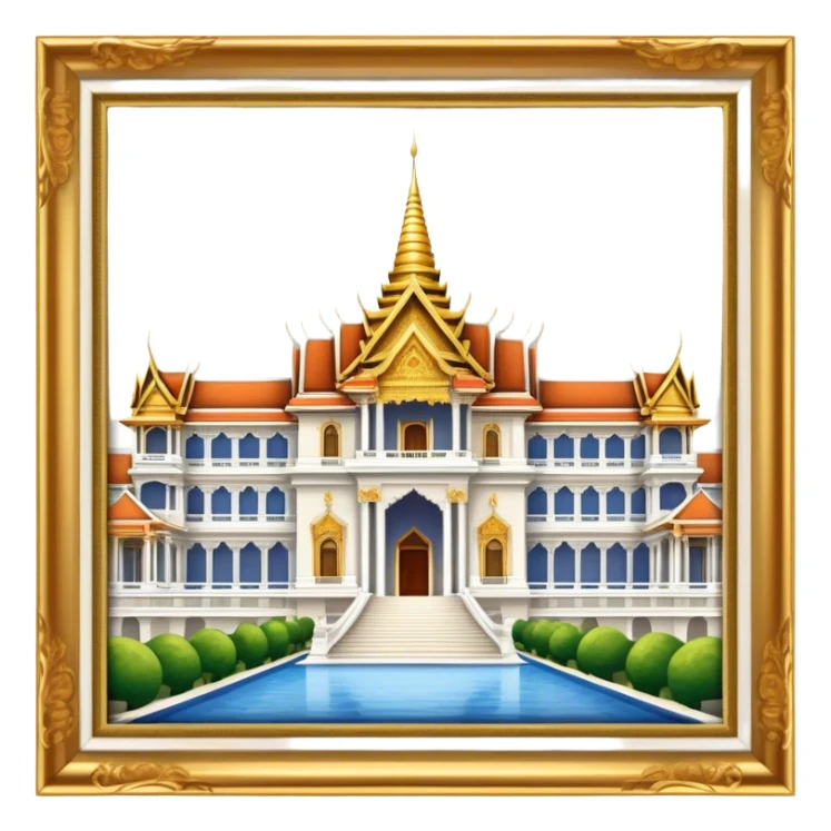 Cinematic Realistic Grand Palace Landmark Emoji, showcasing opulent palace architecture rendered with rich textures and regal, dynamic lighting. sticker