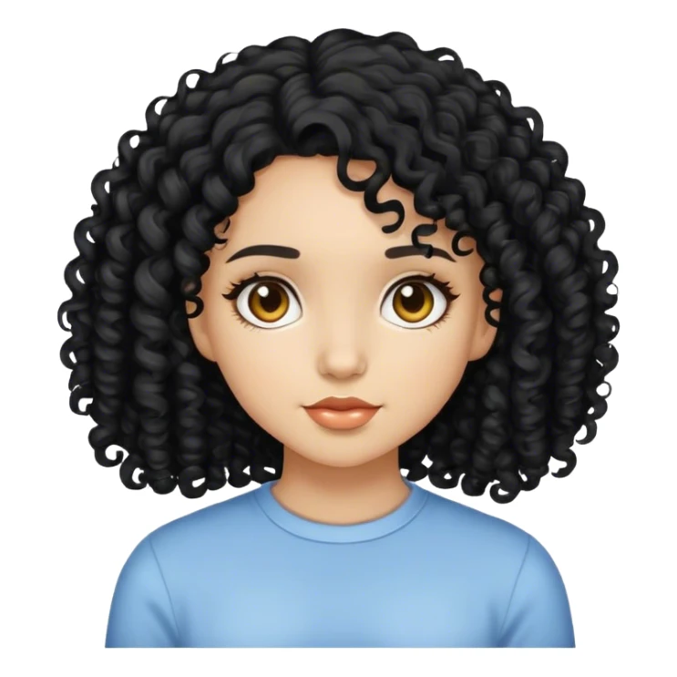 A girl that light skin black curly hair named ashley  sticker