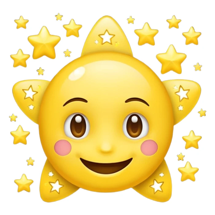 emoji face with small stars moving around it sticker