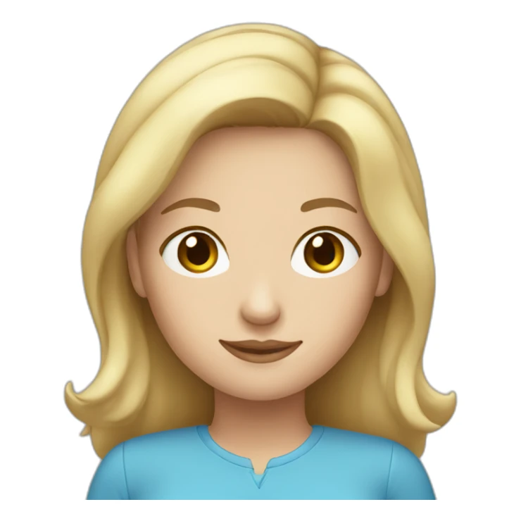 cute caucasian woman blue top sticker