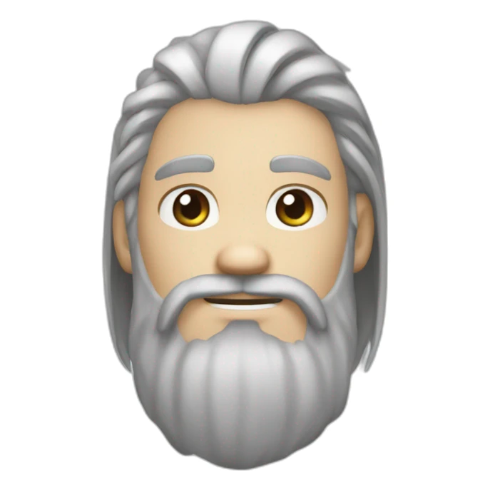 avatar roku long white pony hair and beard  sticker
