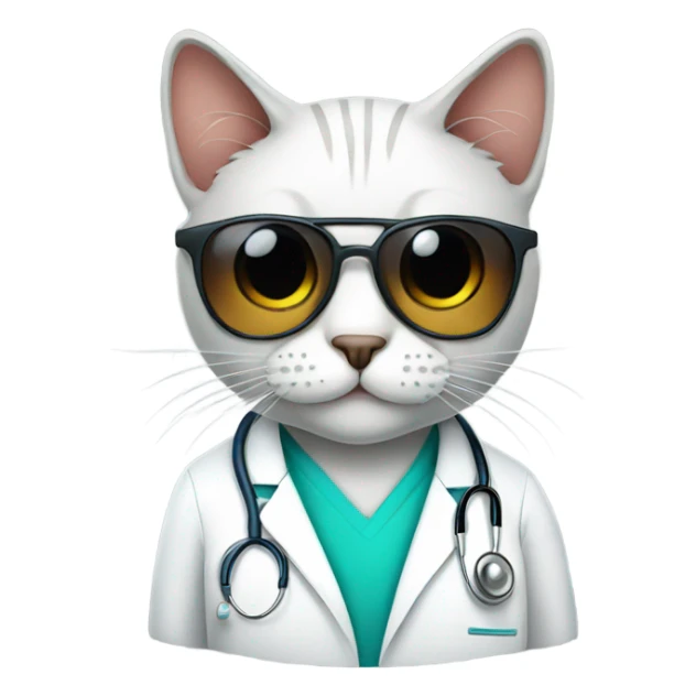 doctor cat wearing dark sunglasses sticker
