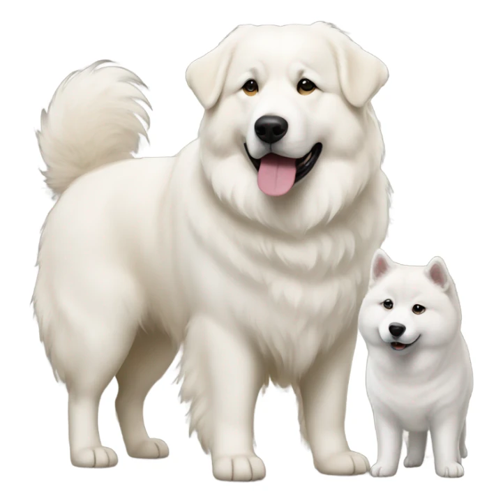 Great Pyrenees and Akita standing next to each other sticker