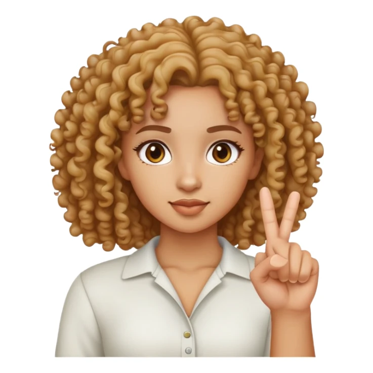 light skin curly haired girl holding up middle finger  sticker