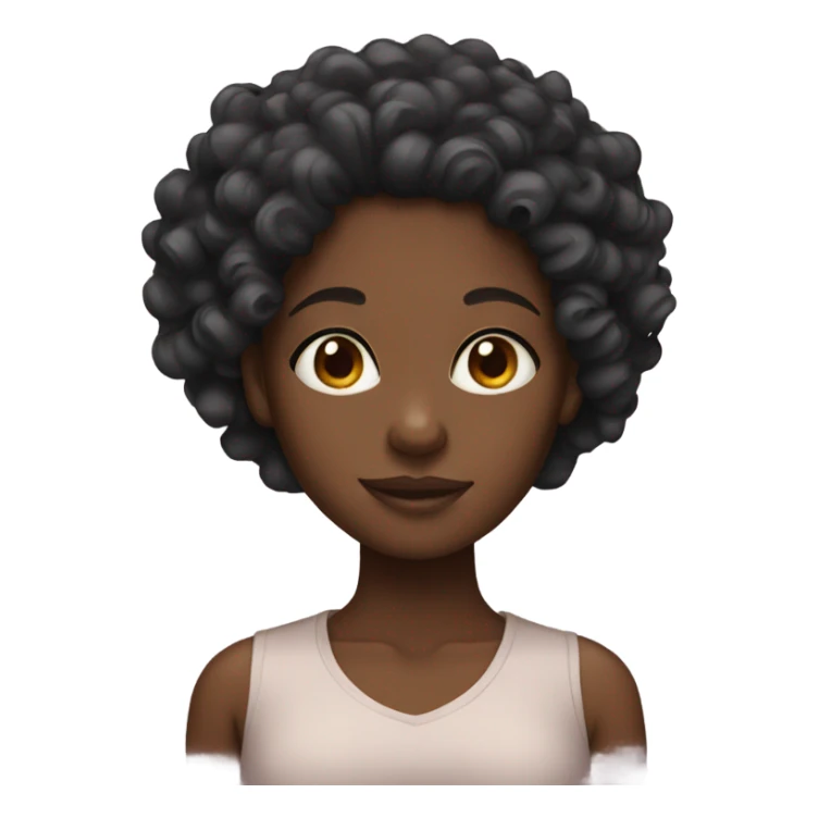 Black girl with curly hair  sticker